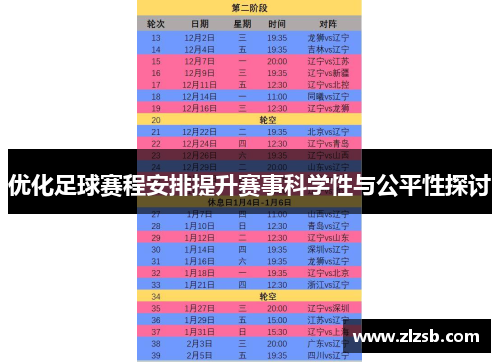 优化足球赛程安排提升赛事科学性与公平性探讨